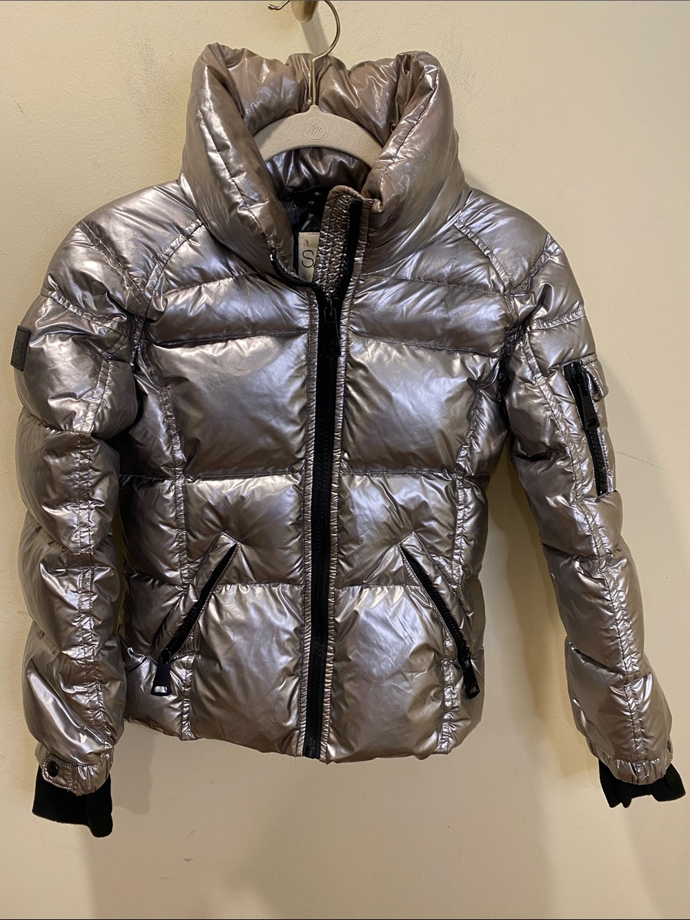 SAM. Kids Metallic Silver Puffer Jacket Sz 10